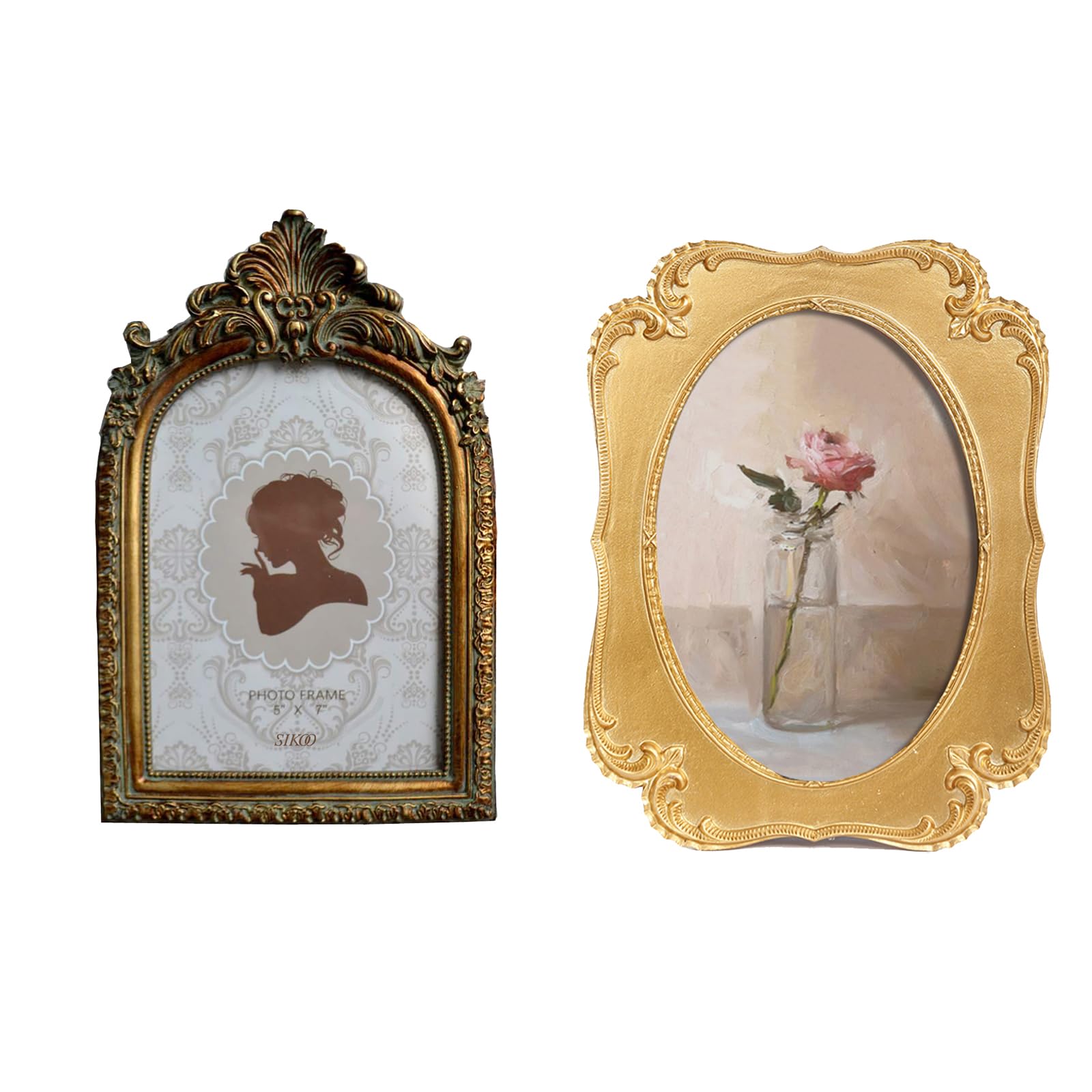 Amazon.com - SIKOO Vintage Bronze Gold 5x7 Picture Frame, Antique